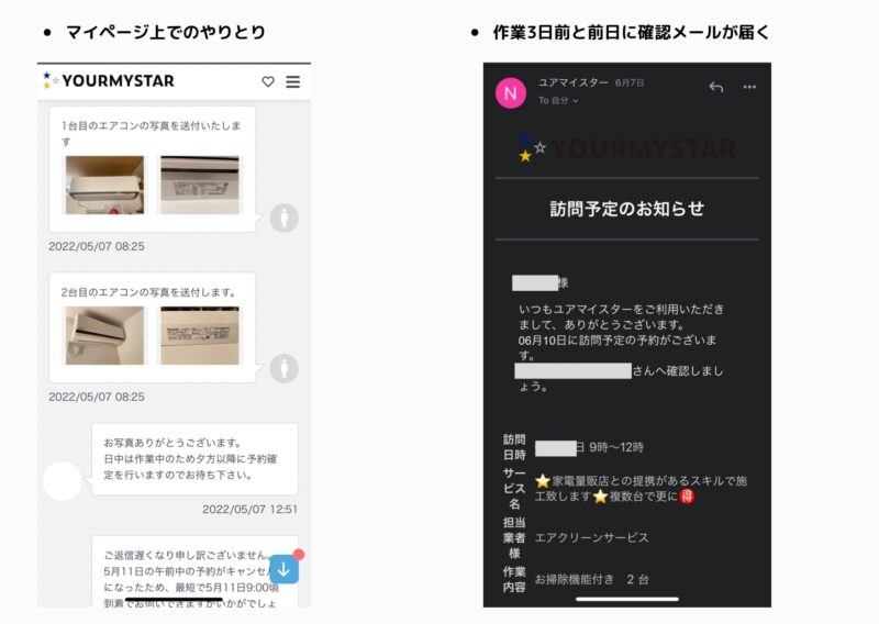 ユアマイスター・エアコンクリーニングの注文手順