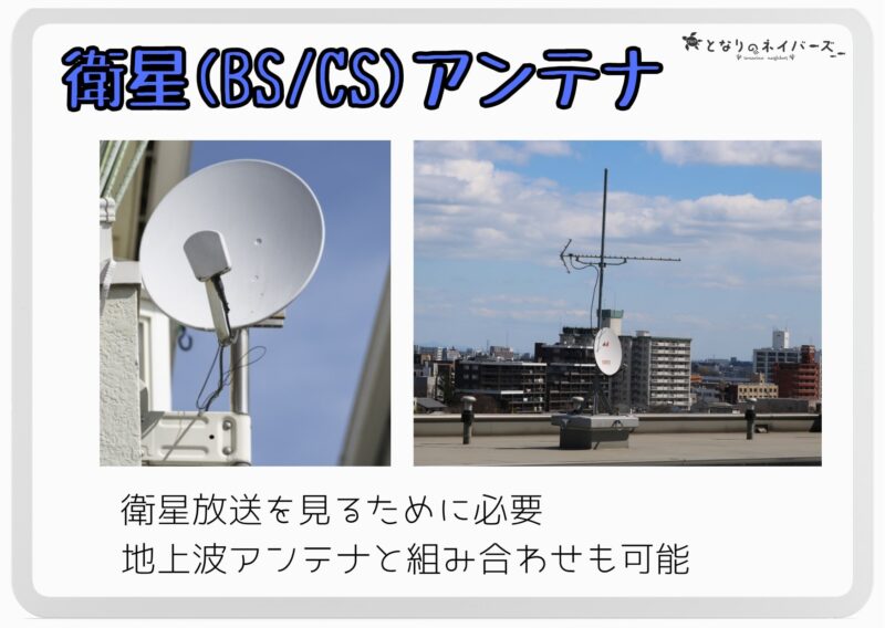 テレビアンテナの種類｜衛星（BS/CS）アンテナ・組み合わせアンテナ